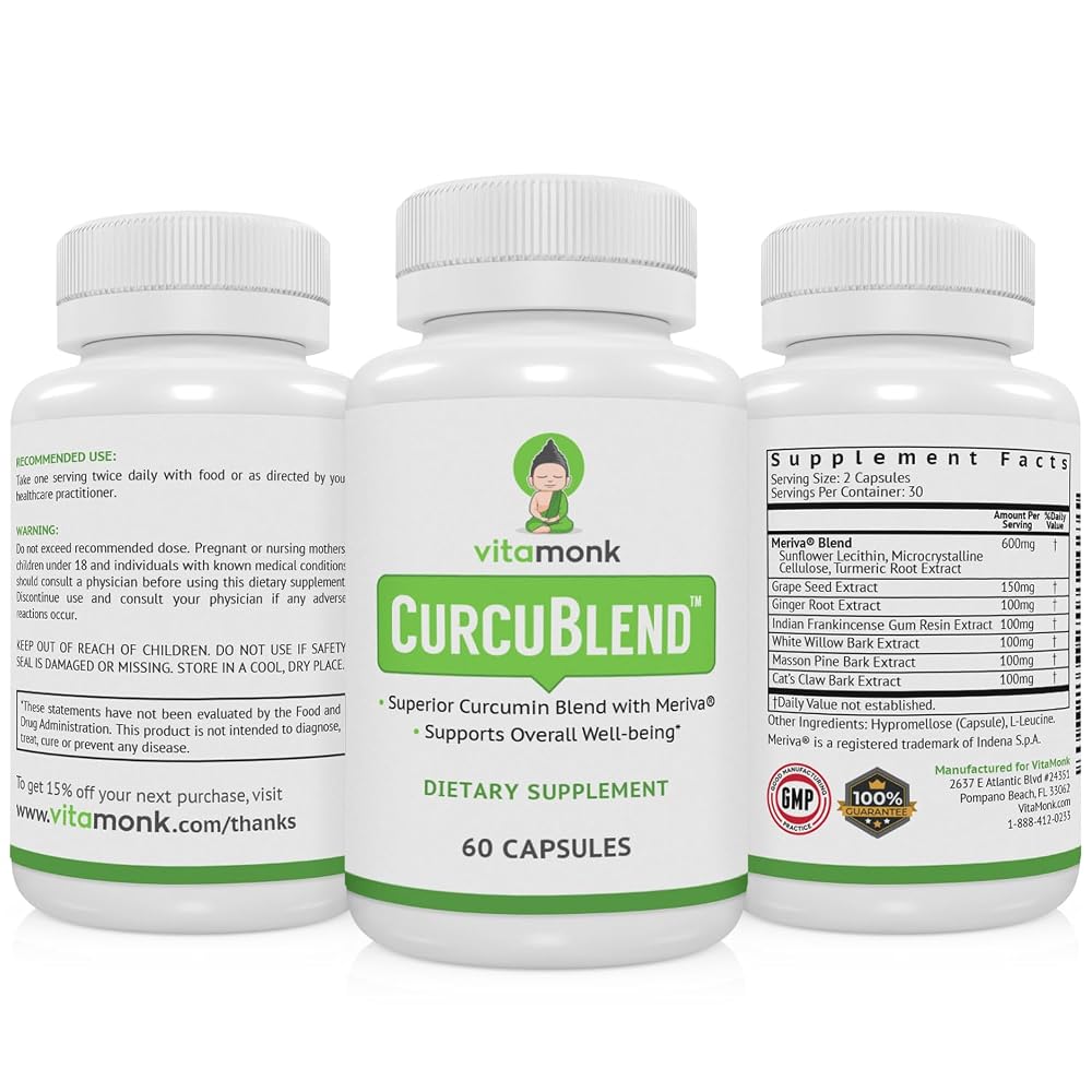 VitaMonk Turmeric Curcumin Supplement with Meriva - 60 Capsules - image 9