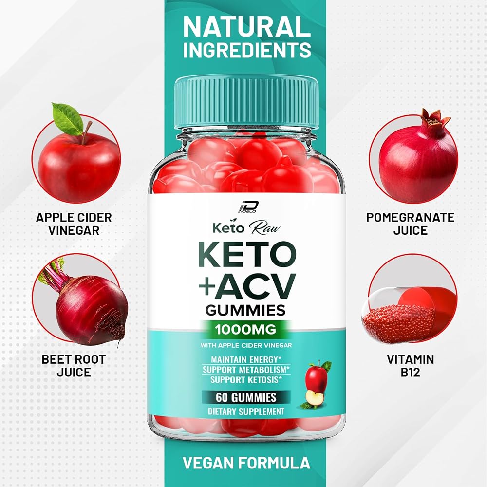 Indelo Keto Raw ACV Gummies with Vitamin B12 - 120 Gummies - image 6