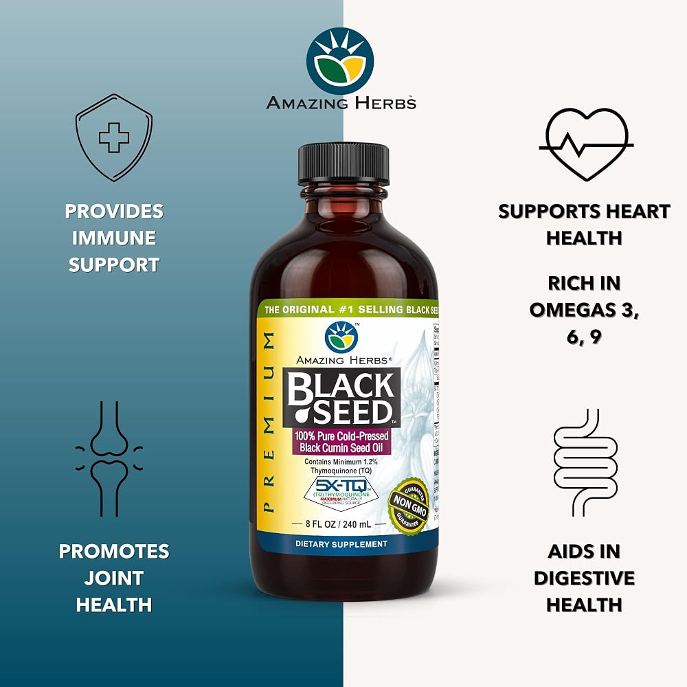 Amazing Herbs Premium Black Seed Oil - Gluten Free - image 3