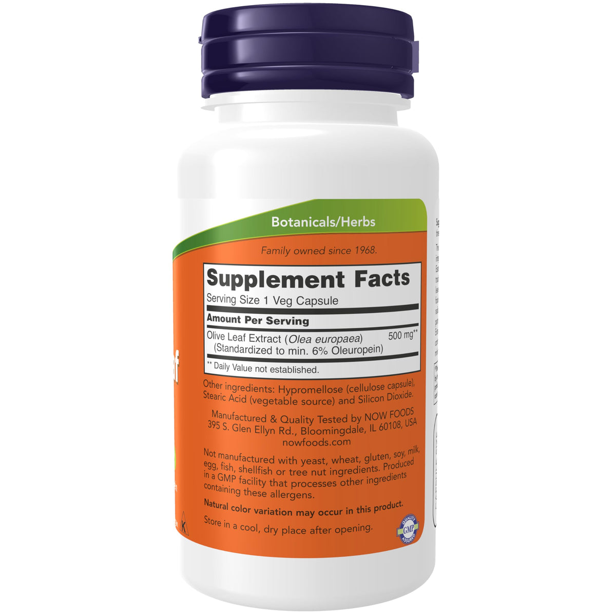 NOW Olive Leaf Extract 500 mg - 60 Vegetarian Capsules - image 2