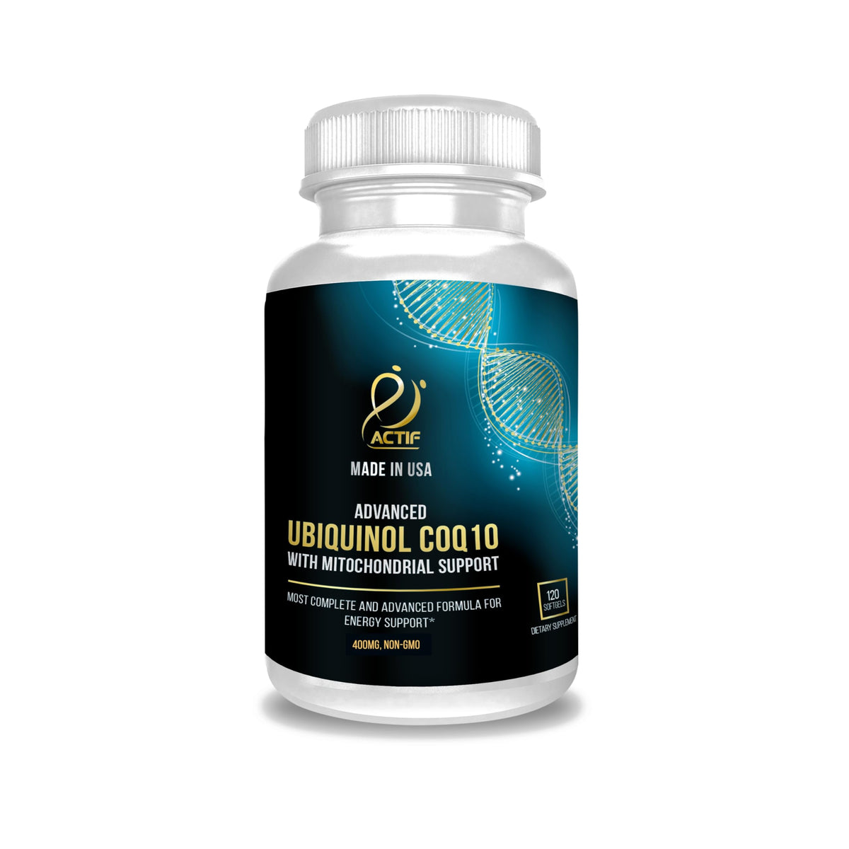 ACTIF Super Ubiquinol CoQ10 200mg Mitochondrial Support - 120 Softgels