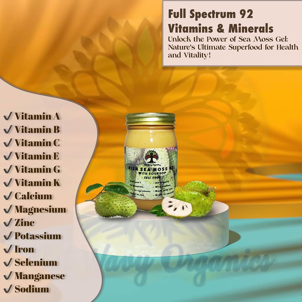 GET WAVY ORGANICS Irish Sea Moss Gel with Soursop - 32 oz - image 3