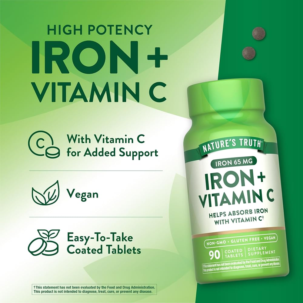 Nature's Truth Iron Plus Vitamin C - 90 Tablets - image 5