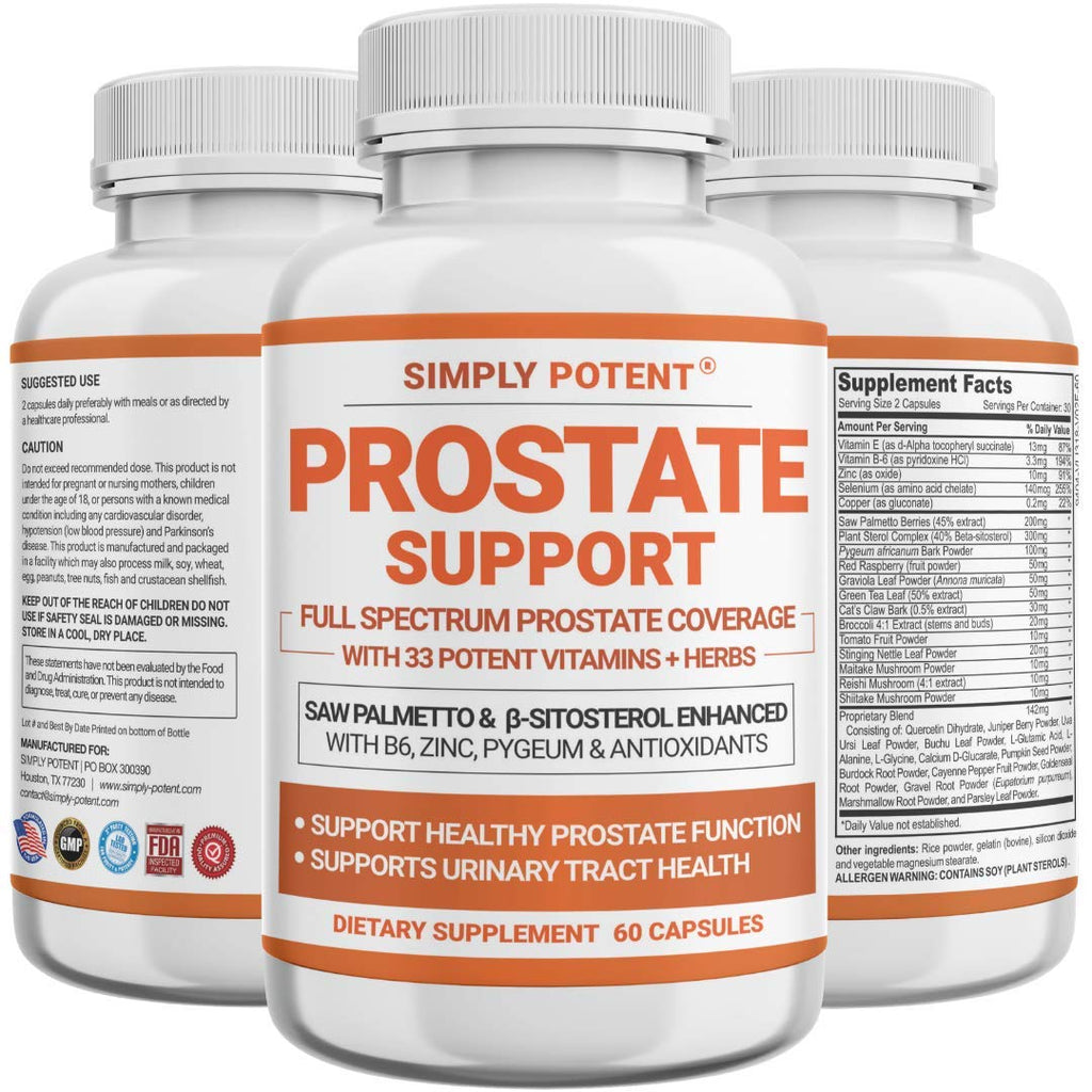 Simply Potent Saw Palmetto Prostate Health Support - 60 Capsules