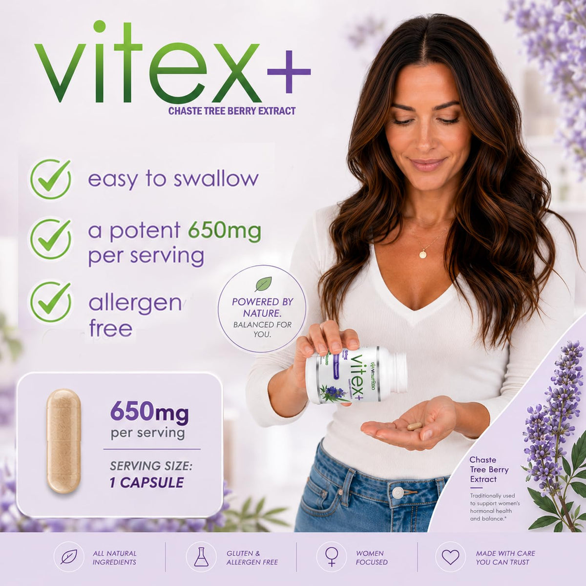 VH Nutrition VITEX+ Vitex Chasteberry Supplement - 60 Capsules - image 4