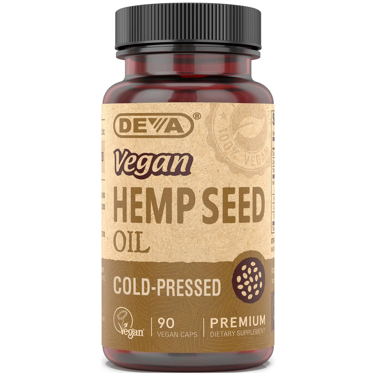 DEVA Vegan Virgin Hemp Seed Oil - 90 Vegetarian Capsules