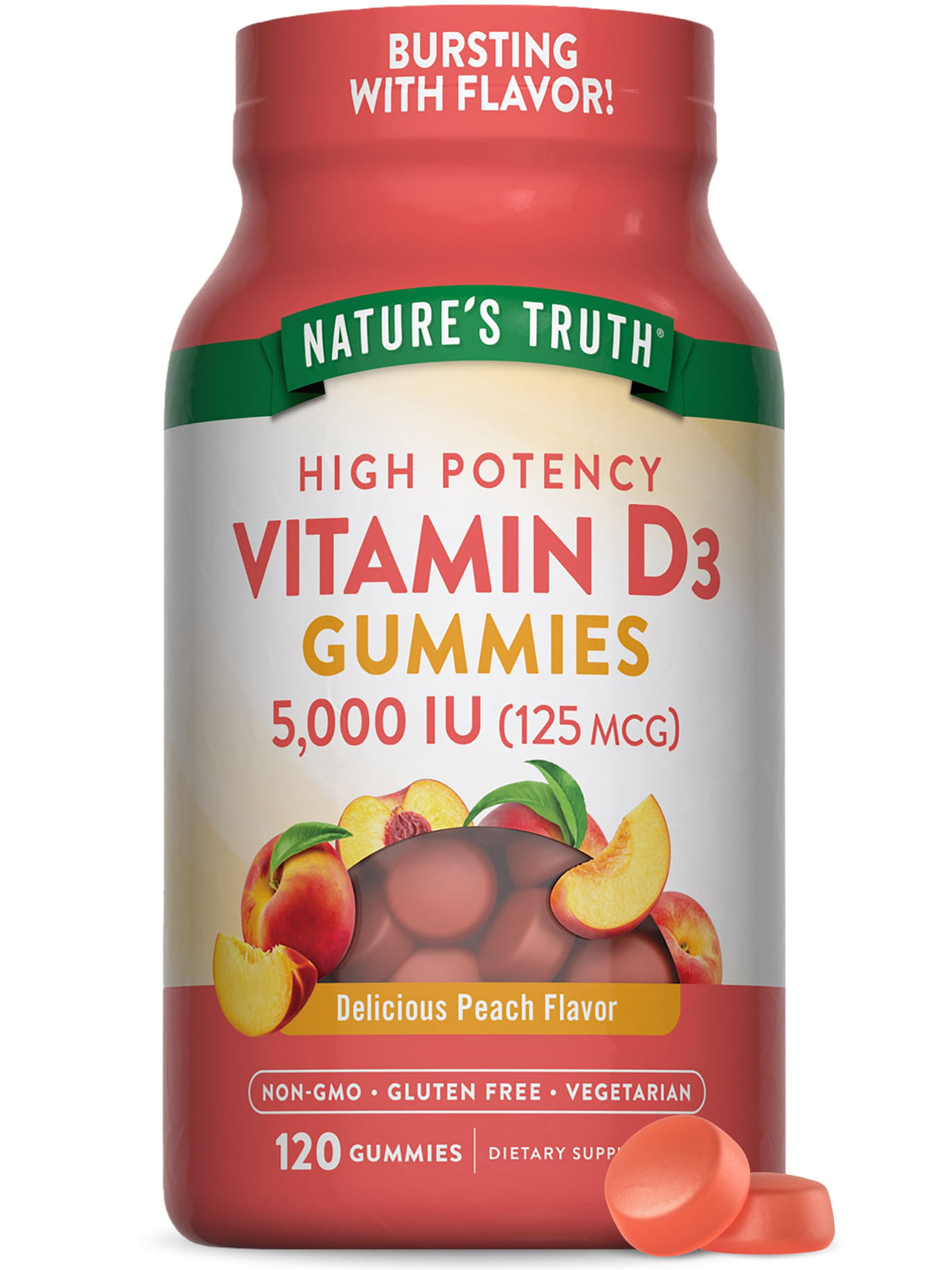 Nature's Truth Vitamin D3 5000 IU Gummies - 120 Count