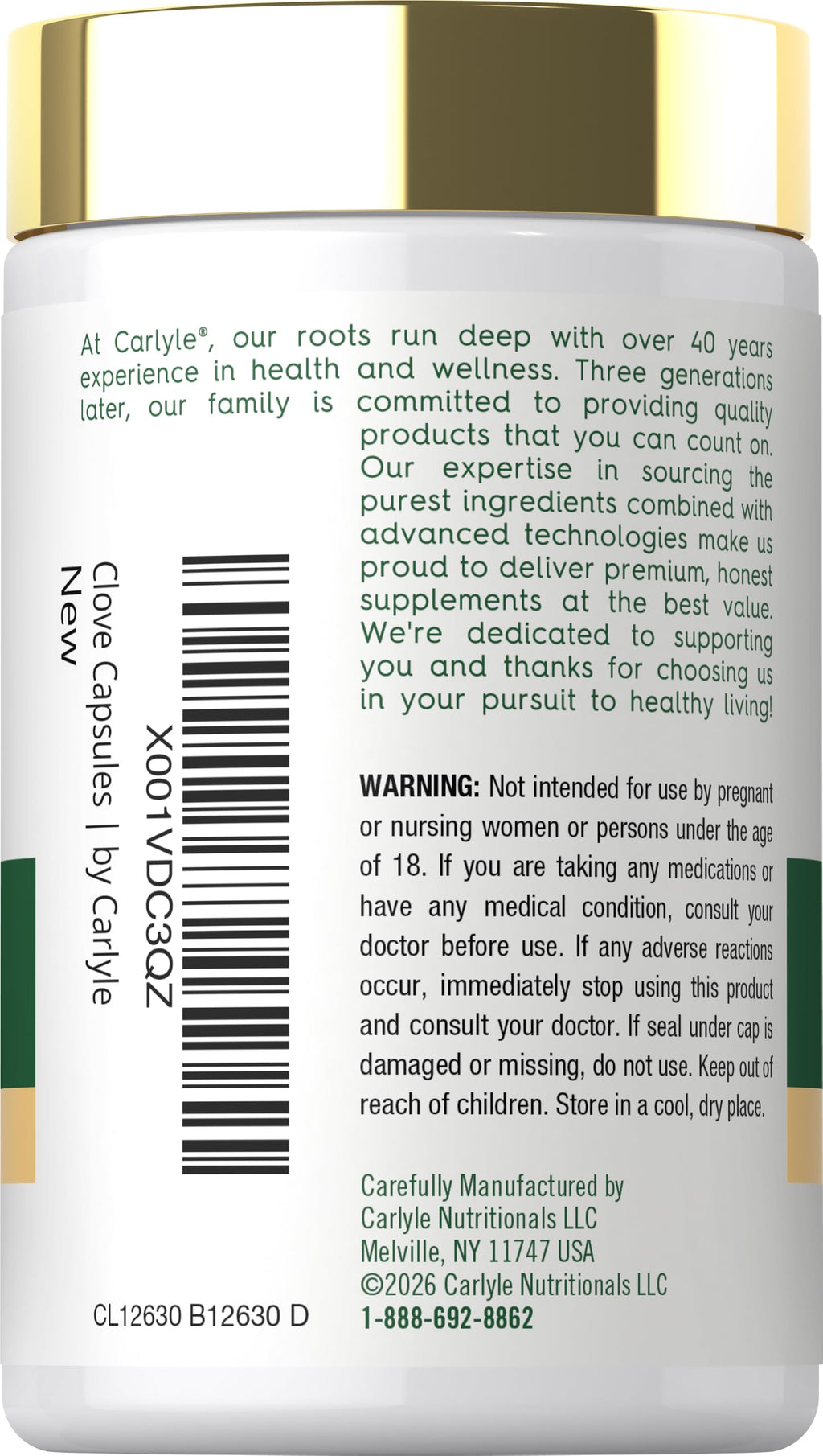 Carlyle Cloves Supplement Herbal Extract - 100 Capsules - image 3