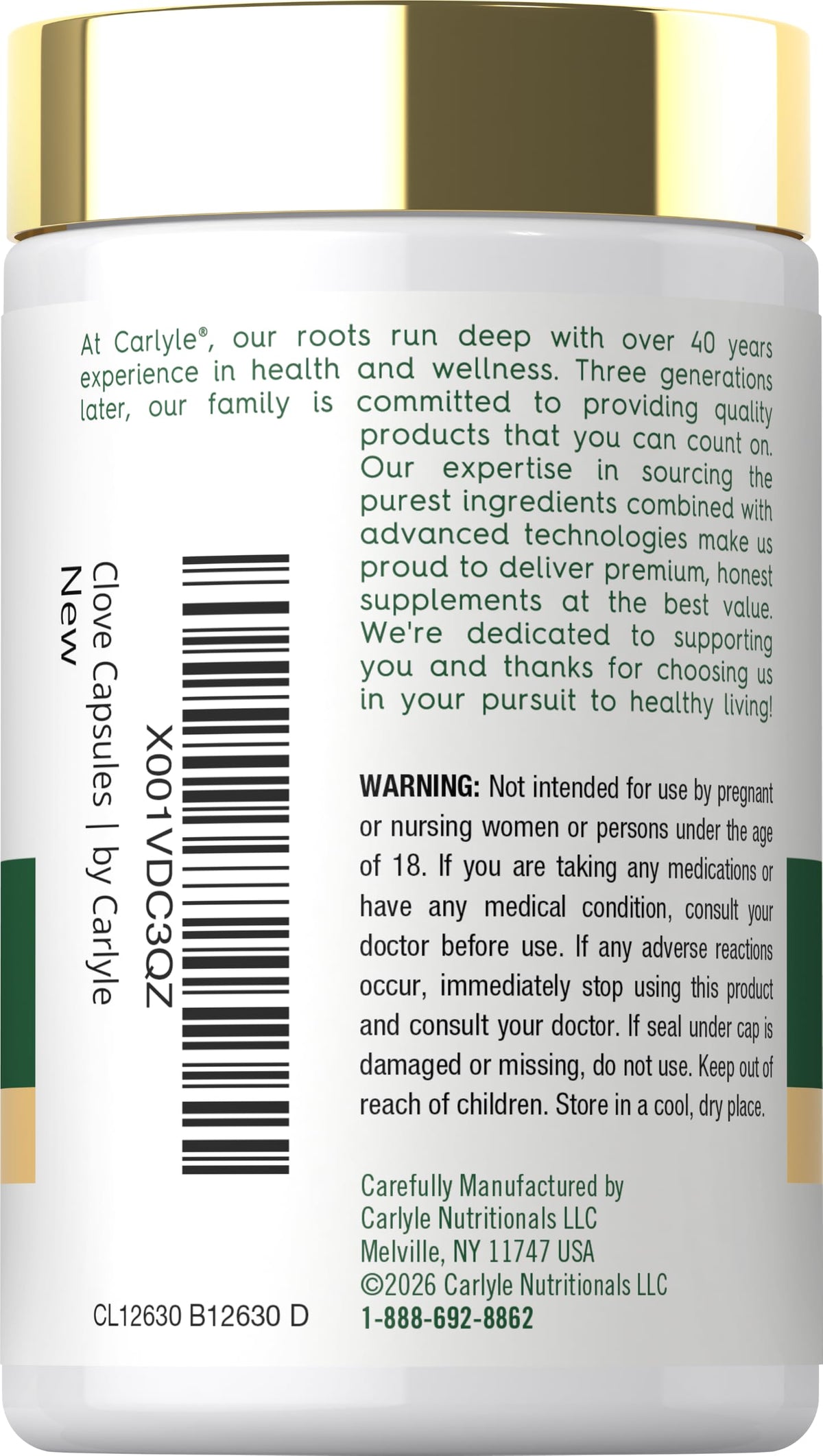 Carlyle Cloves Supplement Herbal Extract - 100 Capsules - image 3