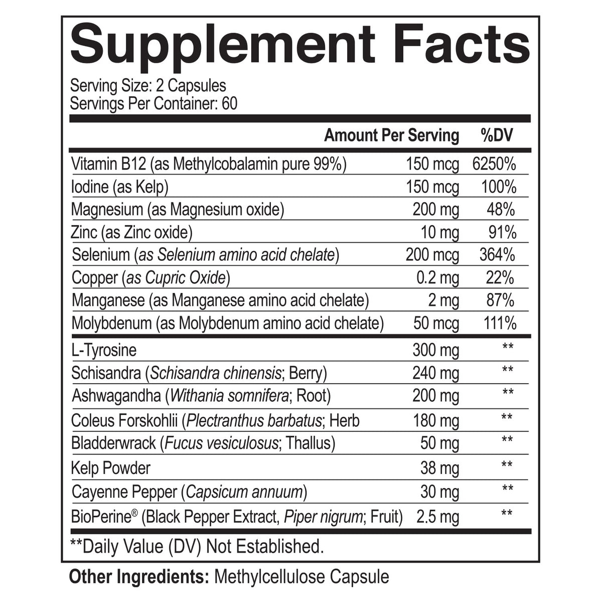 NutriFlair Thyroid Support Complex with Iodine & Ashwagandha - 120 Capsules - image 2