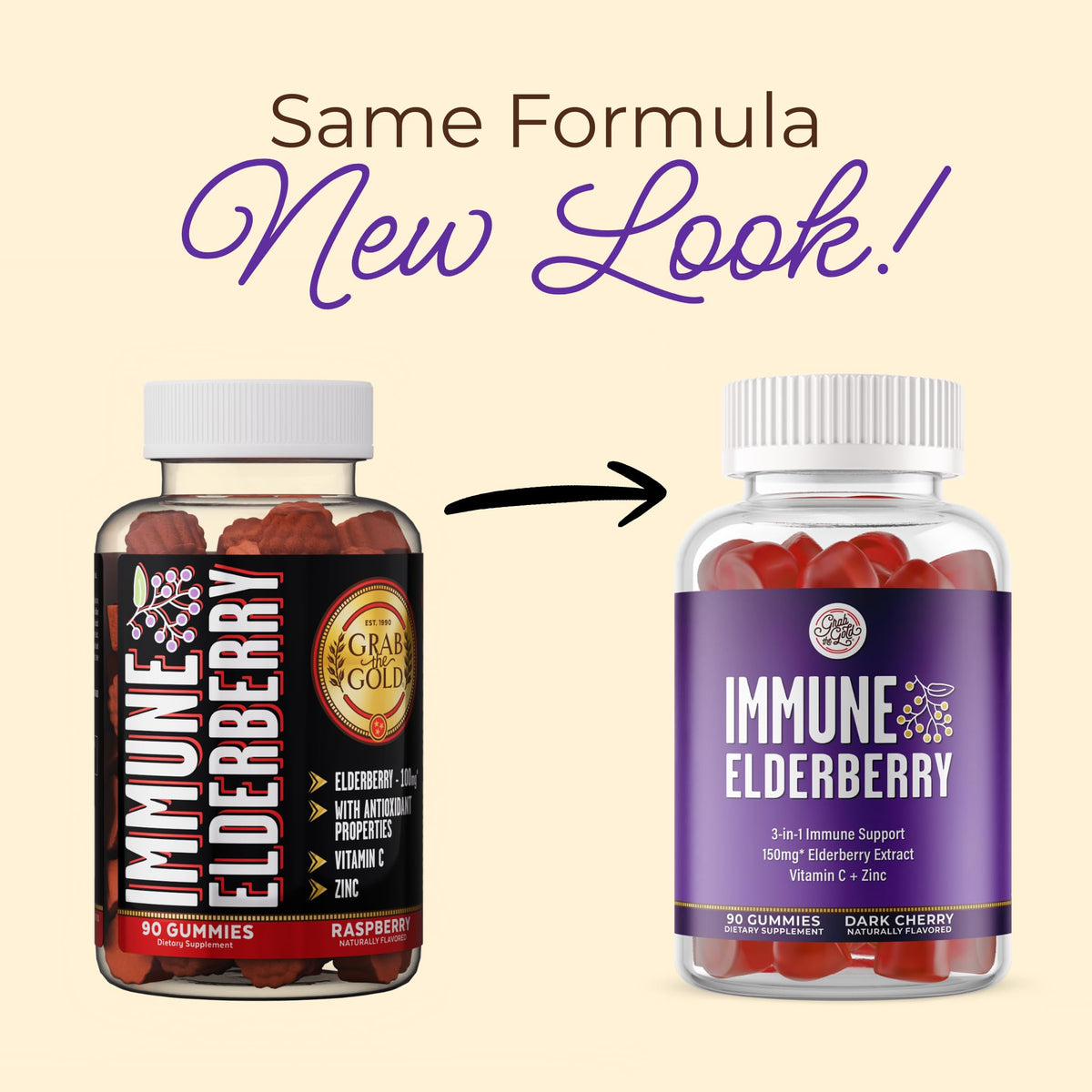 Grab The Gold Immunity Gummies Elderberry Vitamin C Zinc - 90 Count - image 2