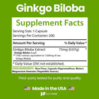Healthfare Ginkgo Biloba Extract Brain Support - 200 Capsules - image 3