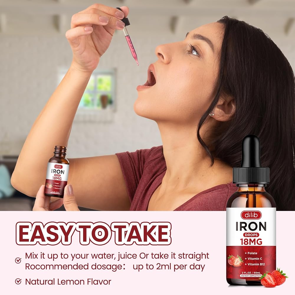 dilib Liquid Iron Supplement for Women & Men Iron Drops Iron