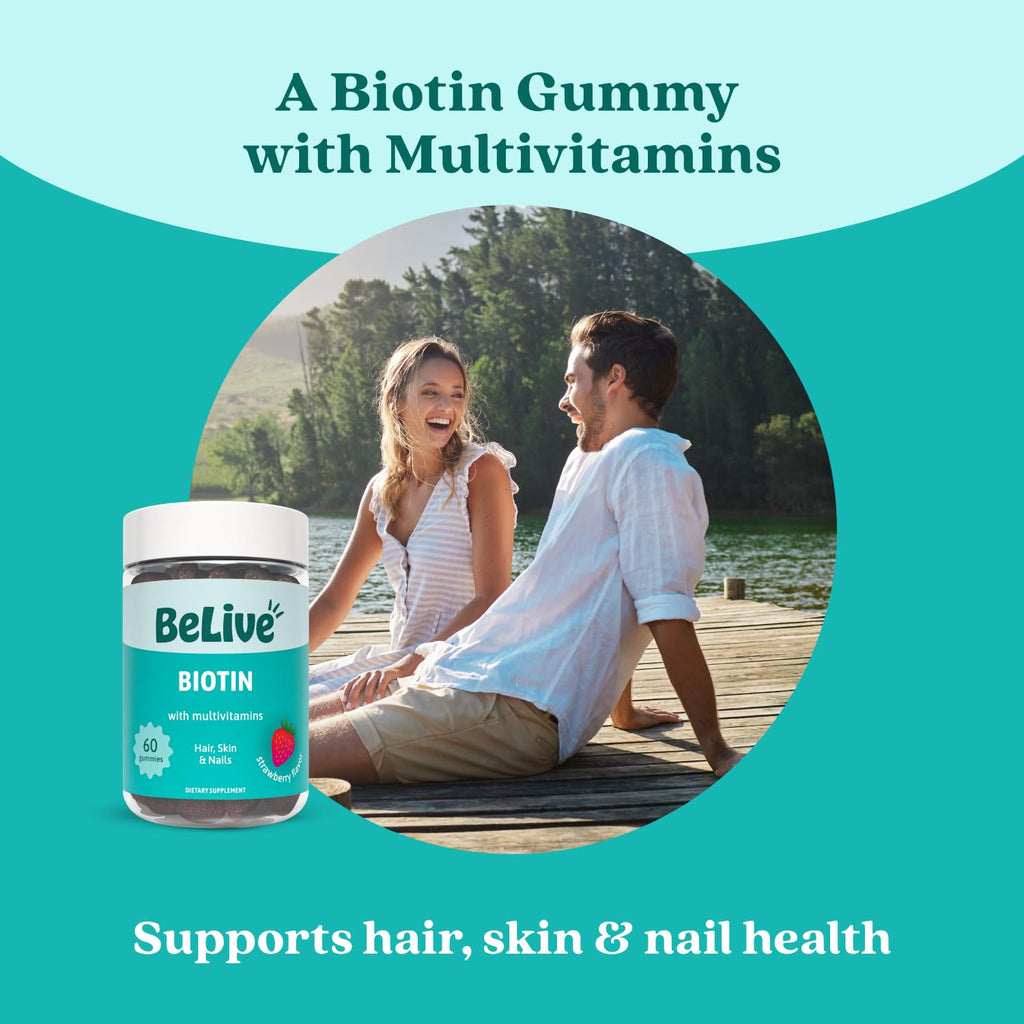 BeLive Biotin Gummies High Potency 10000 mcg - 60 Gummies - image 3