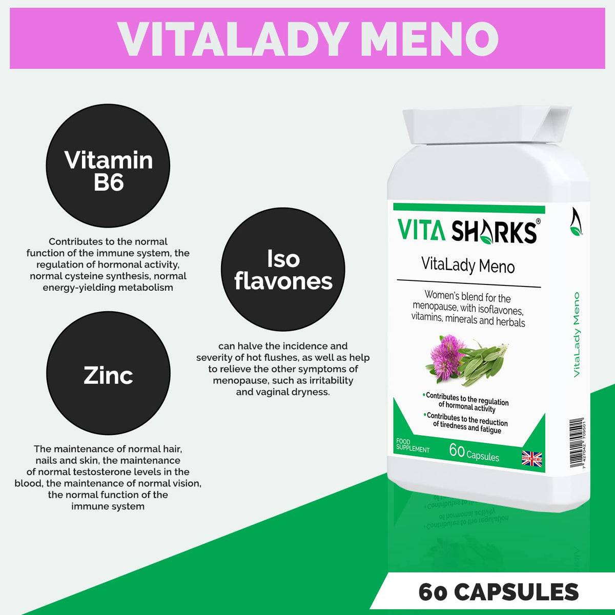 Vita Sharks VitaLady Meno with 13 Herbal Ingredients - 60 Capsules - image 4