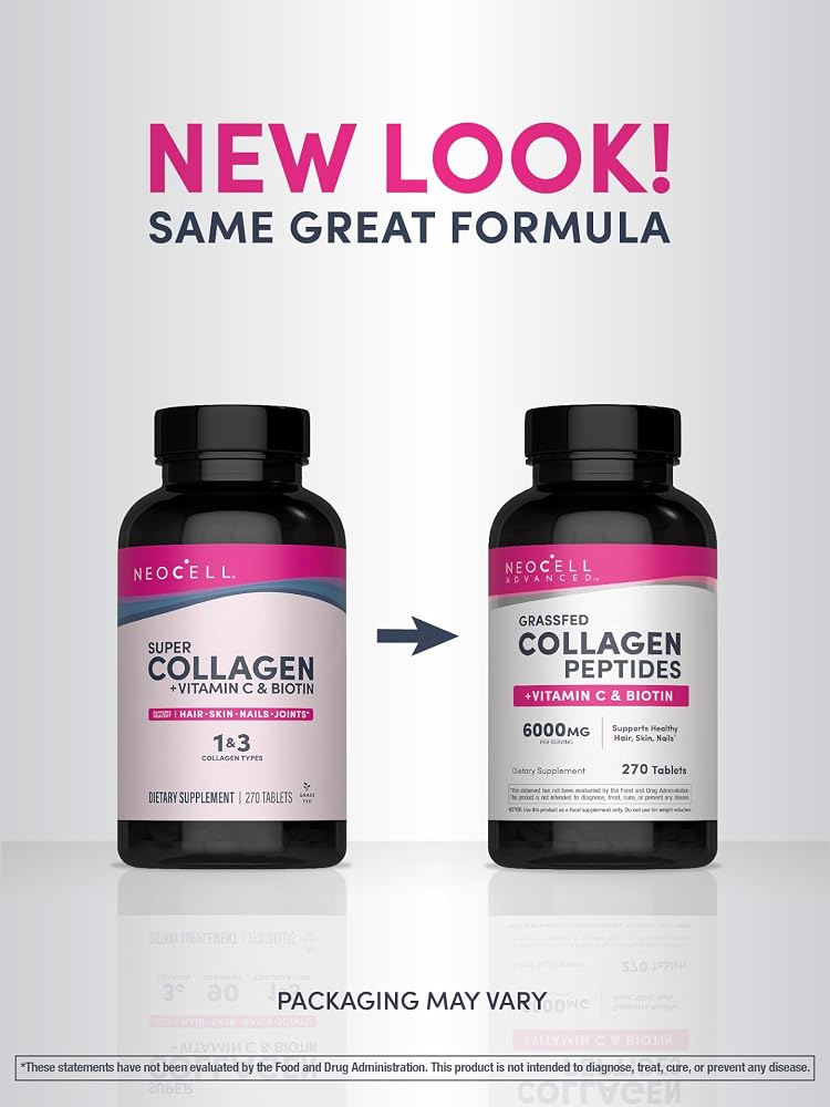 NeoCell Advanced Collagen Peptides with Vitamin C & Biotin - 270 Tablets - image 2