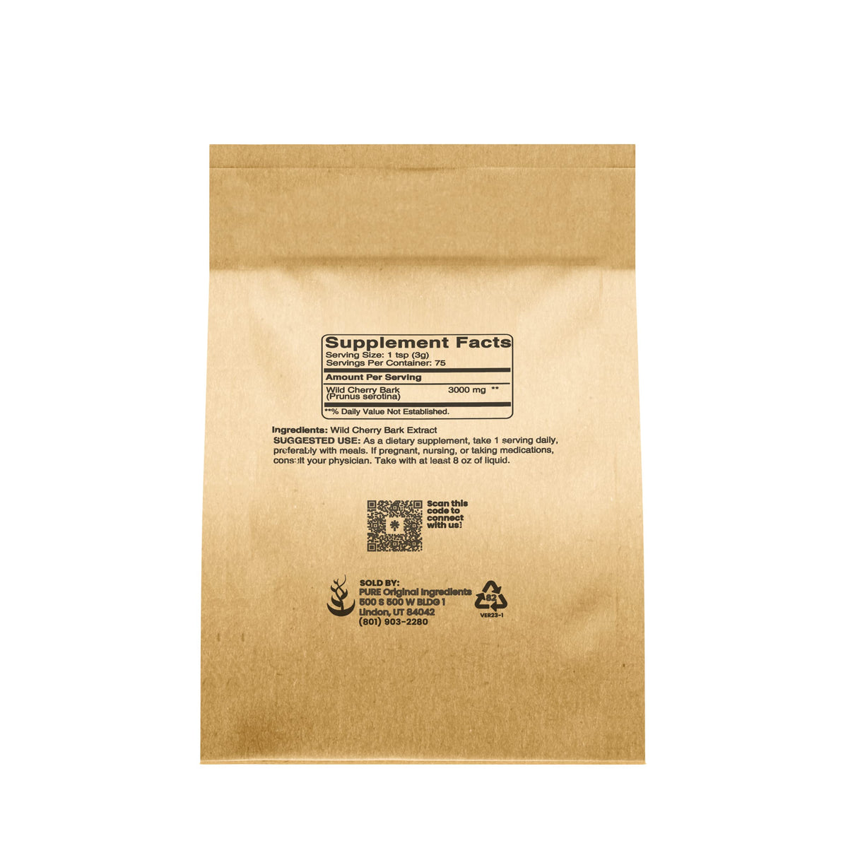 PURE ORIGINAL INGREDIENTS Wild Cherry Bark Powder - 8 oz - image 2