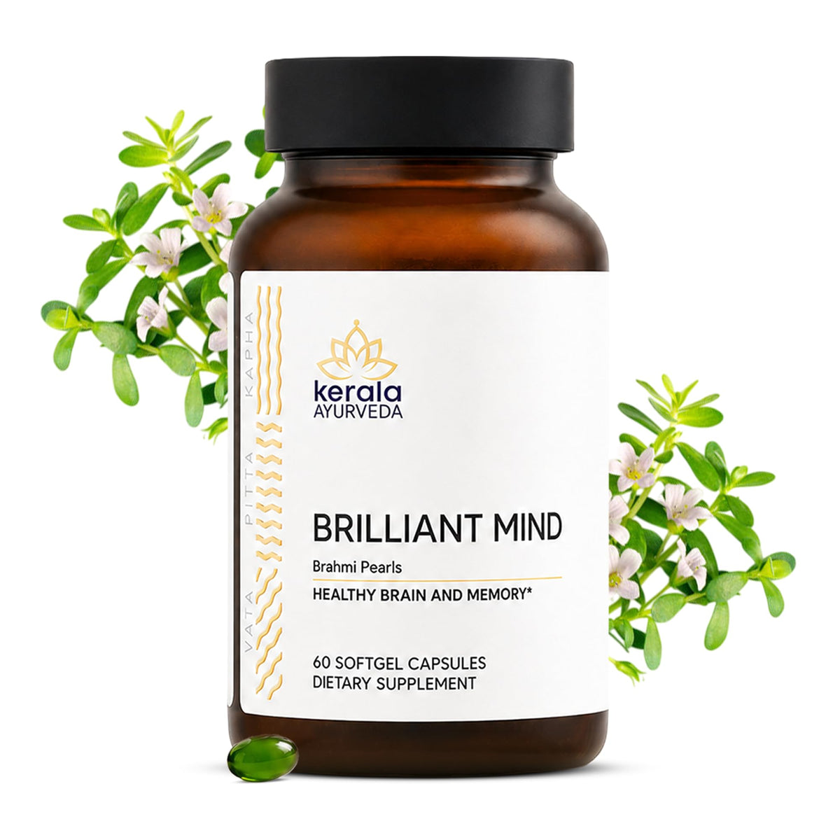 Kerala Ayurveda Brahmi Pearls for Memory & Focus - 60 Capsules