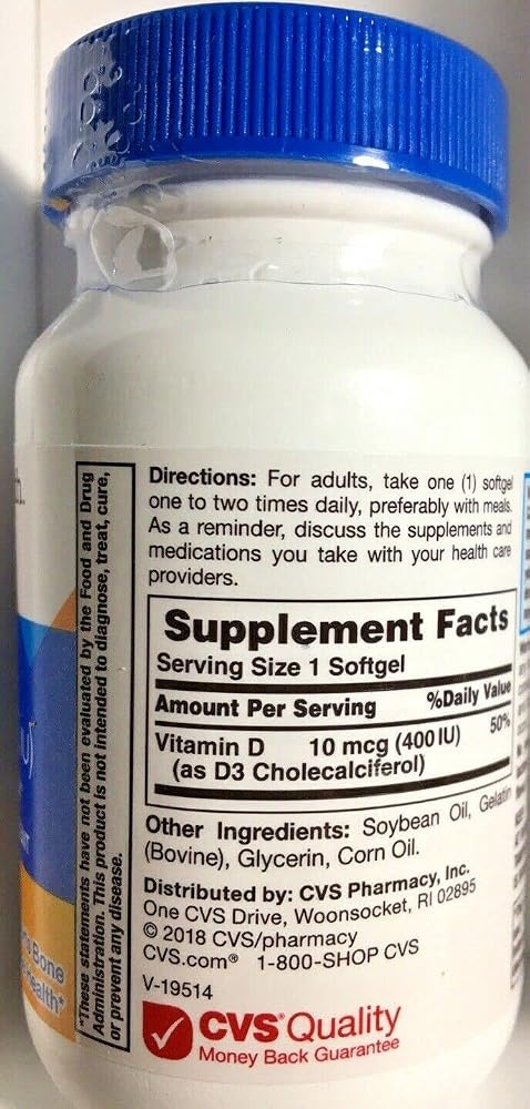 CVS Health Vitamin D3 400 IU - 100 Softgels - image 2