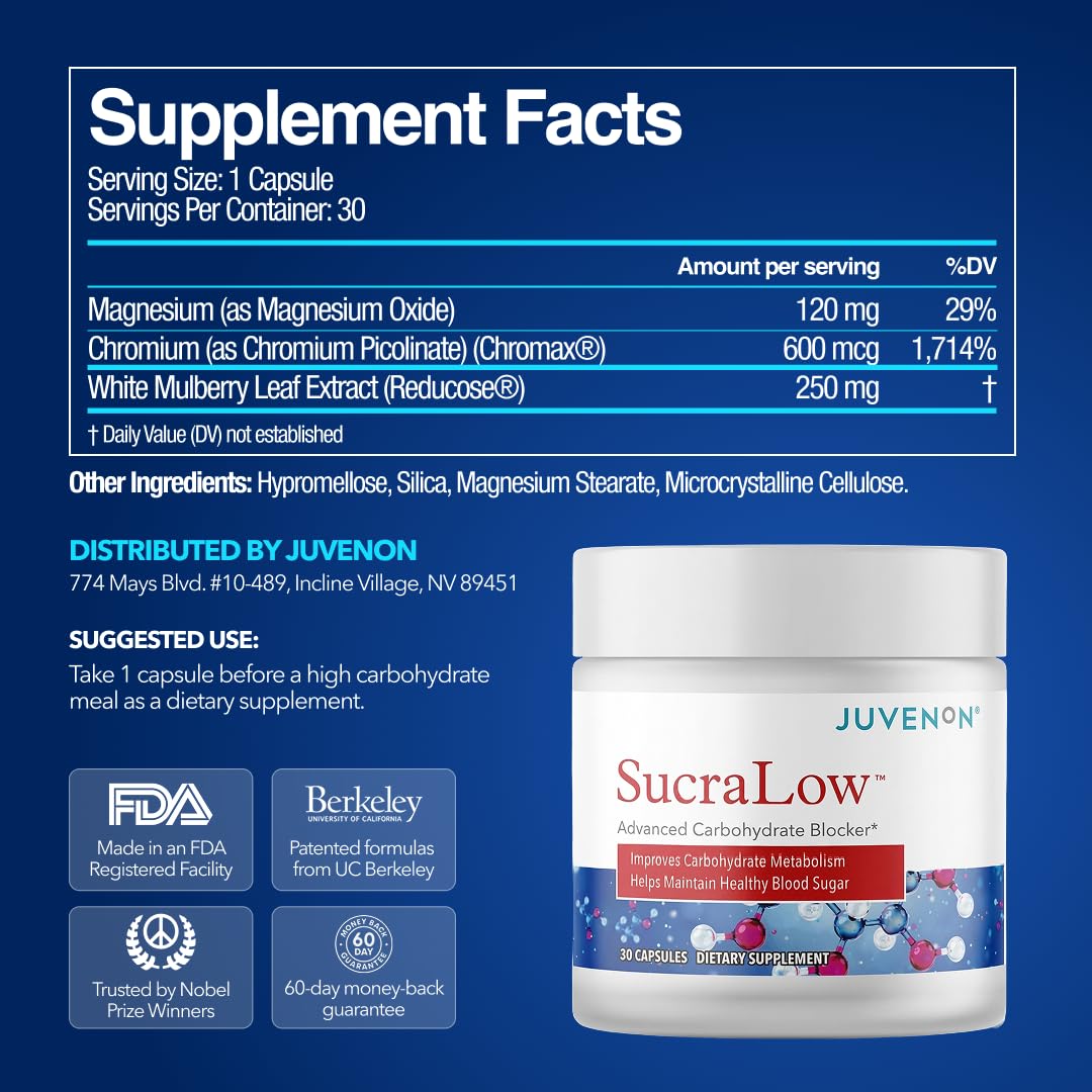 Juvenon SucraLow Advanced Carb Blocker - 30 Capsules - image 5
