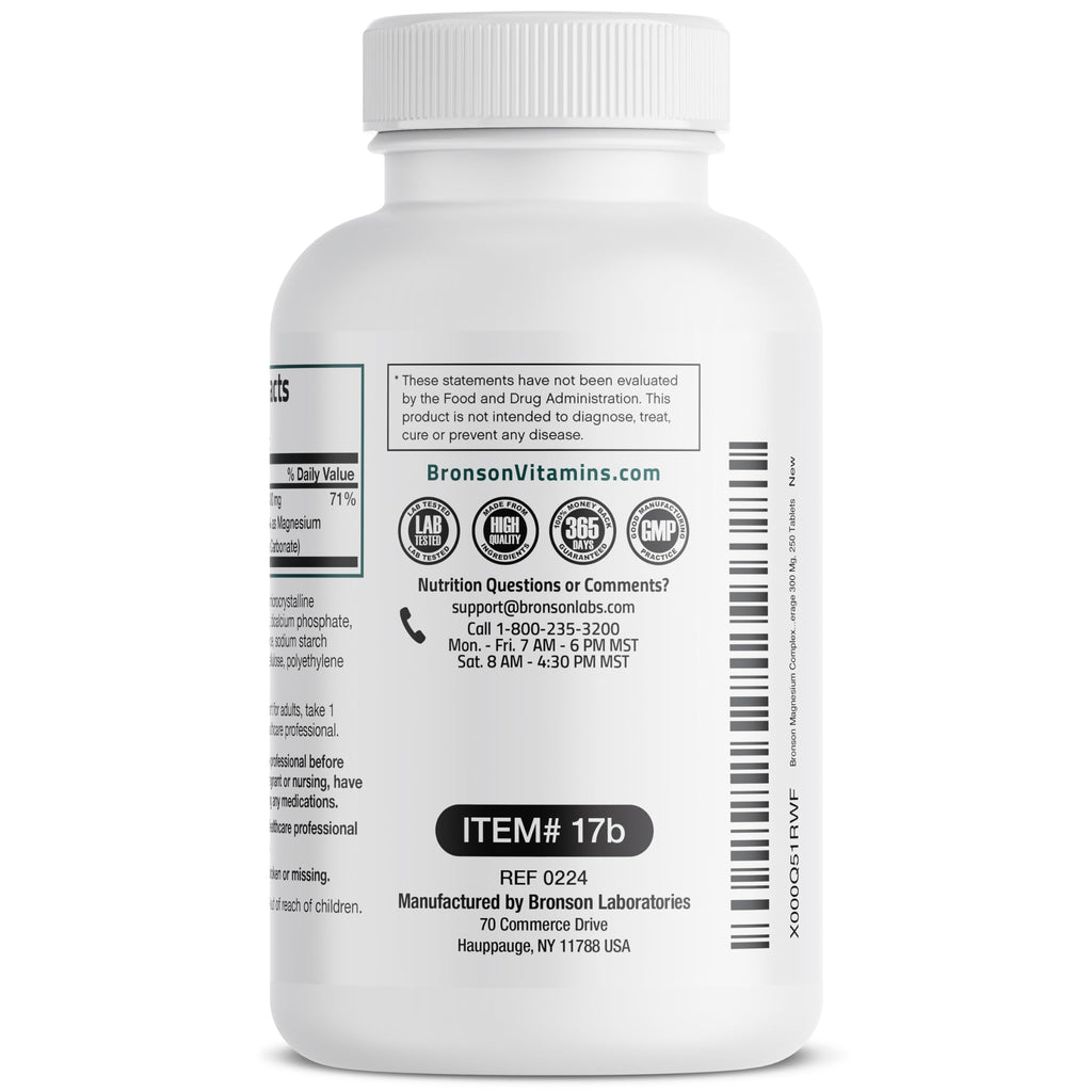 Bronson Triple Magnesium Complex 300 mg - 250 Tablets - image 5