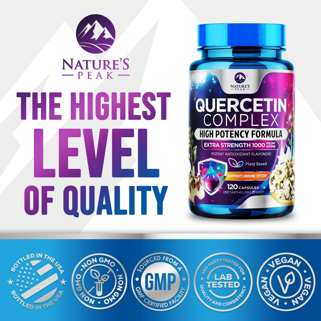 Nature's Peak Quercetin Supplement - Extra Strength Antioxidant
