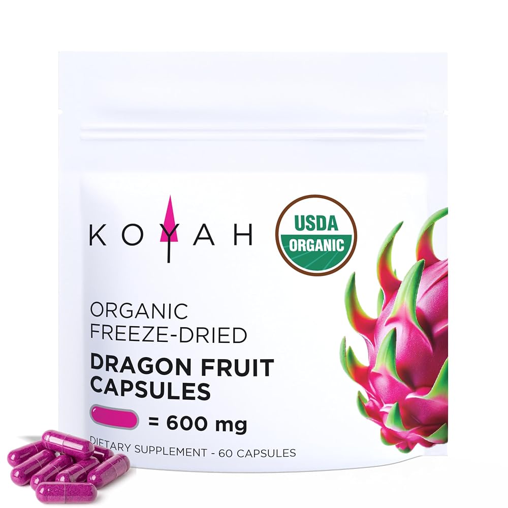 KOYAH Organic Dragon Fruit Capsules Freeze-Dried - 60 Capsules