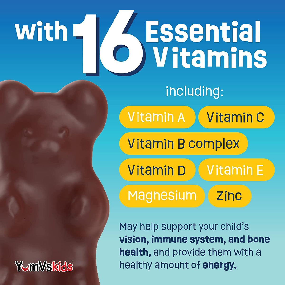 YUM-V'S Kids Multivitamin Chewable Chocolate Bears - 120 Count - image 3