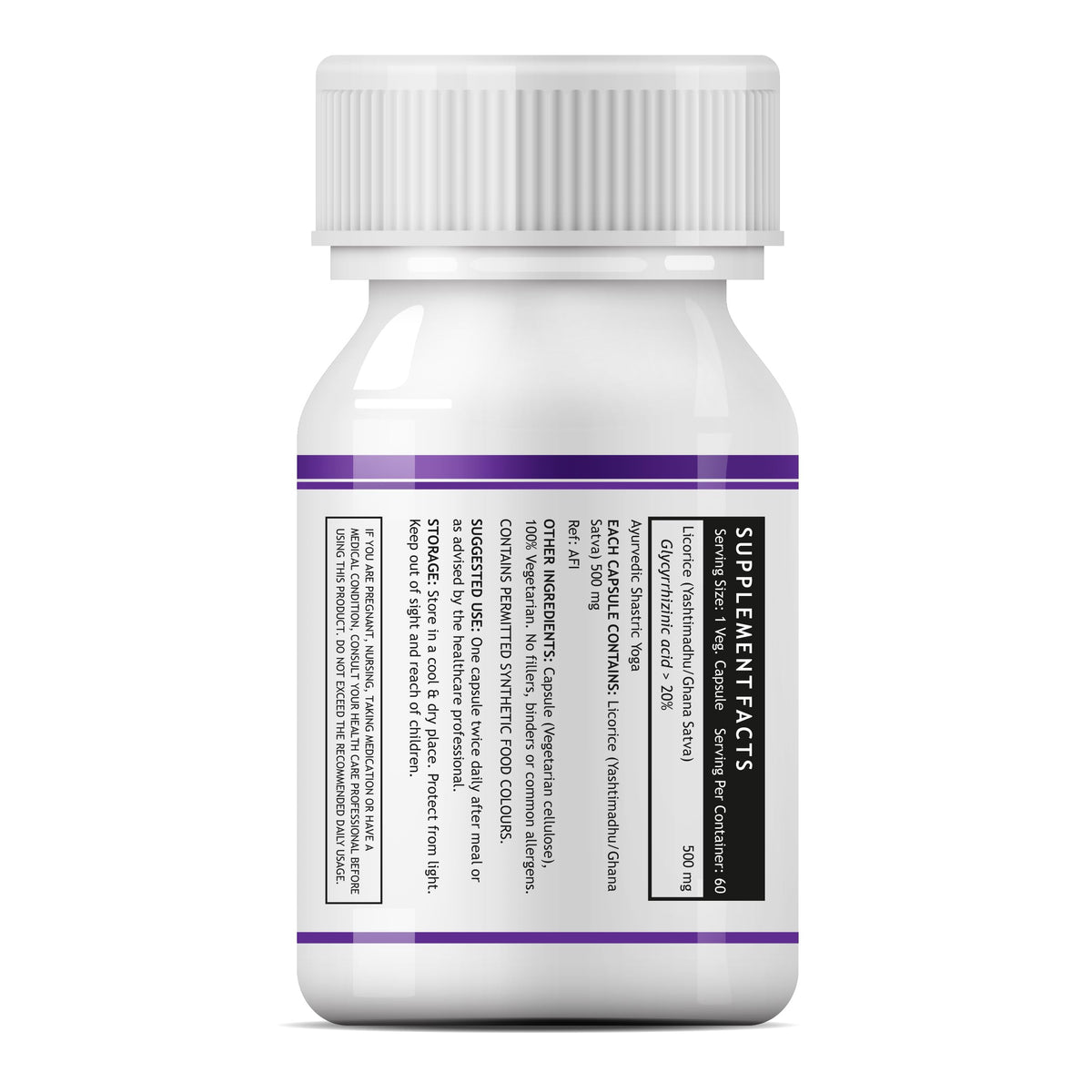 INLIFE Licorice Root Extract Standardized 500 mg - 60 Vegetarian Capsules - image 4