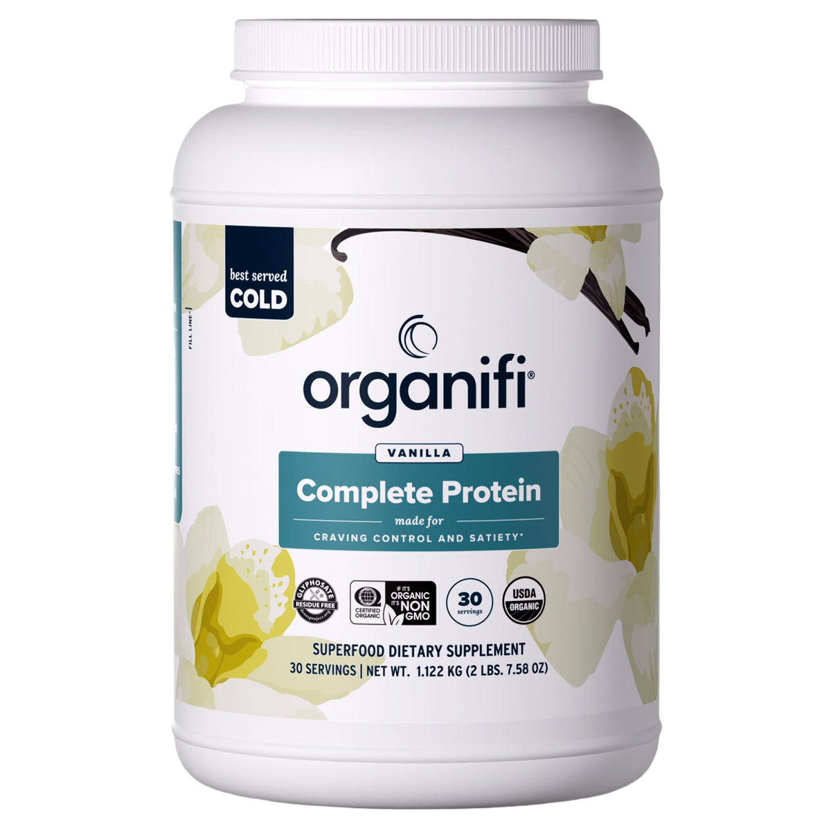 Organifi Complete Vanilla Protein Powder - 30 Servings