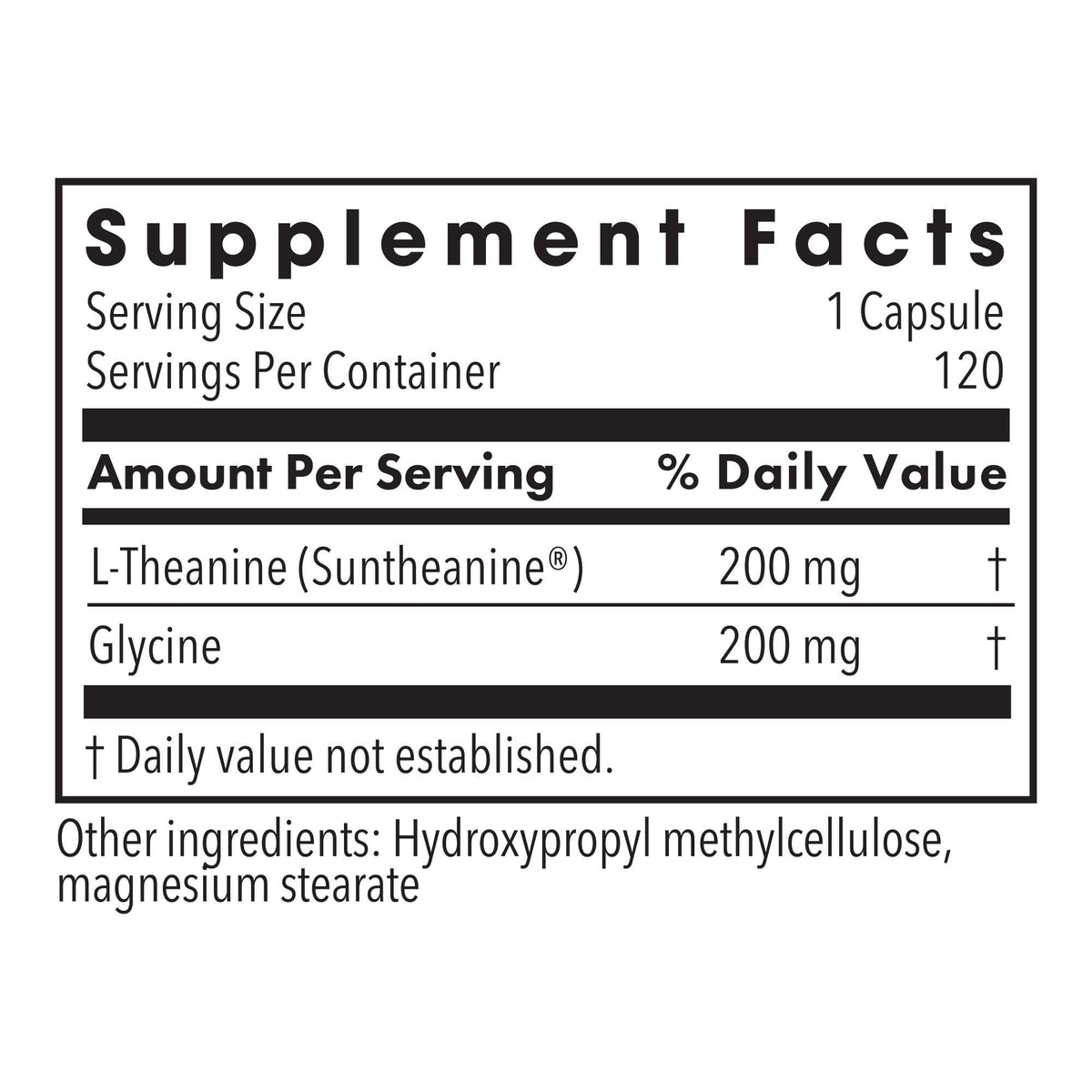 Metabolic Maintenance L-Theanine Suntheanine 200 mg - 120 Capsules - image 2