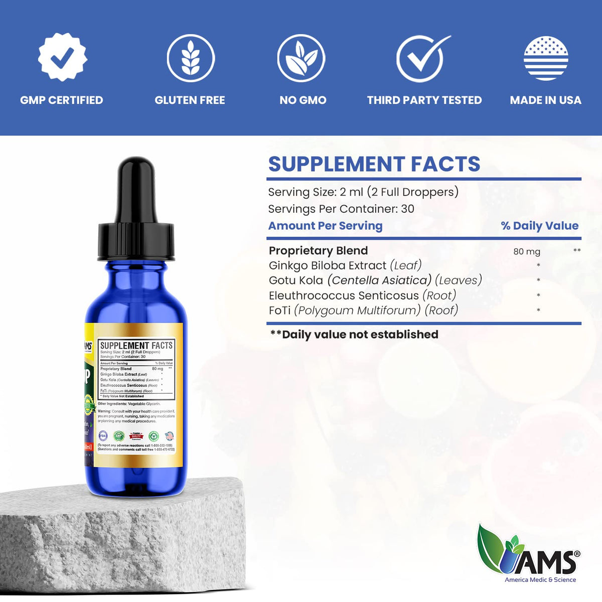 America Medic & Science Memo Up Brain Vitamin Drops - 60 mL - image 5
