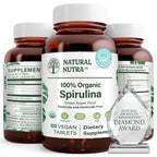 Natural Nutra Spirulina 300mg Organic - 100 Tablets