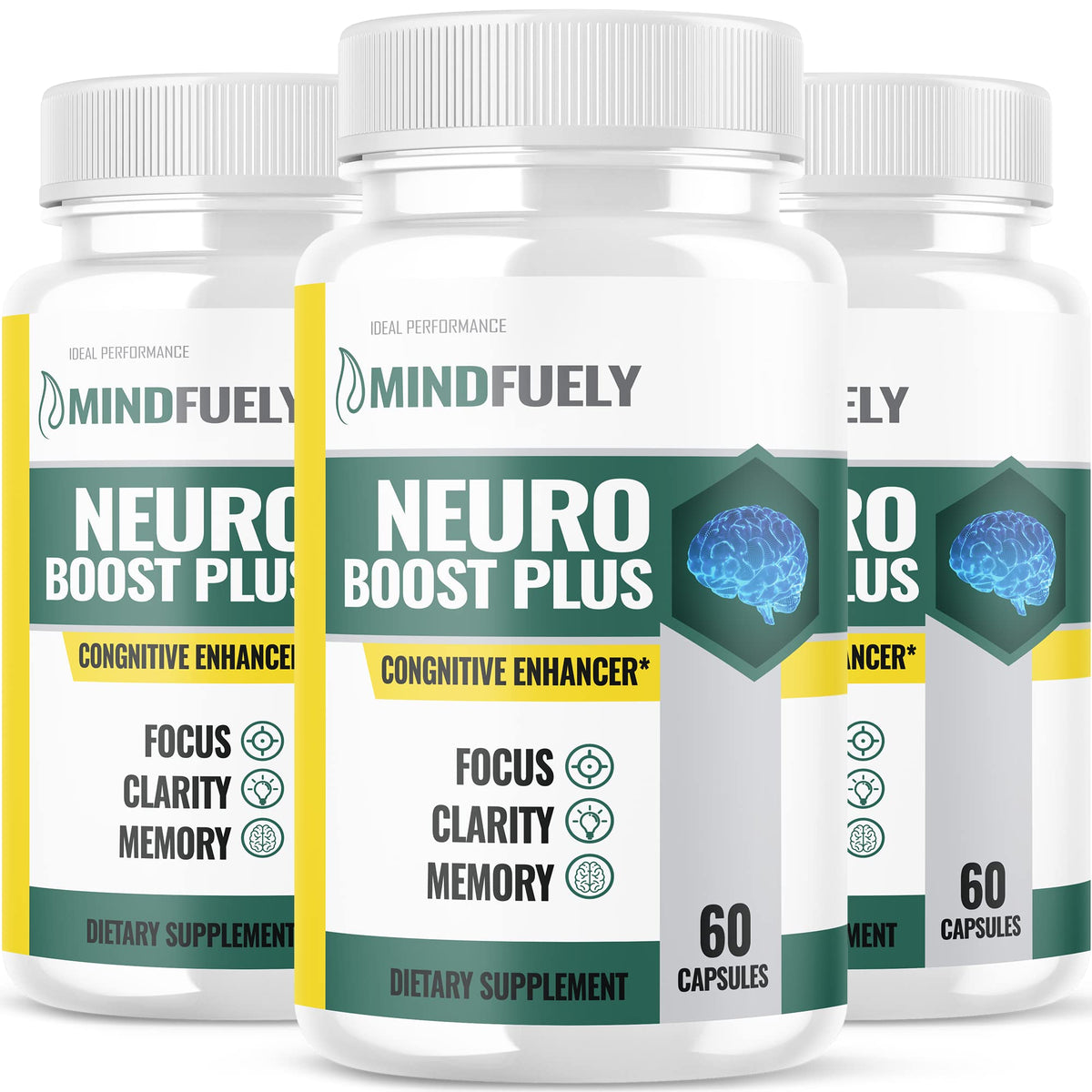 IDEAL PERFORMANCE Neuro Boost Plus Cognitive Brain Formula - 180 Capsules