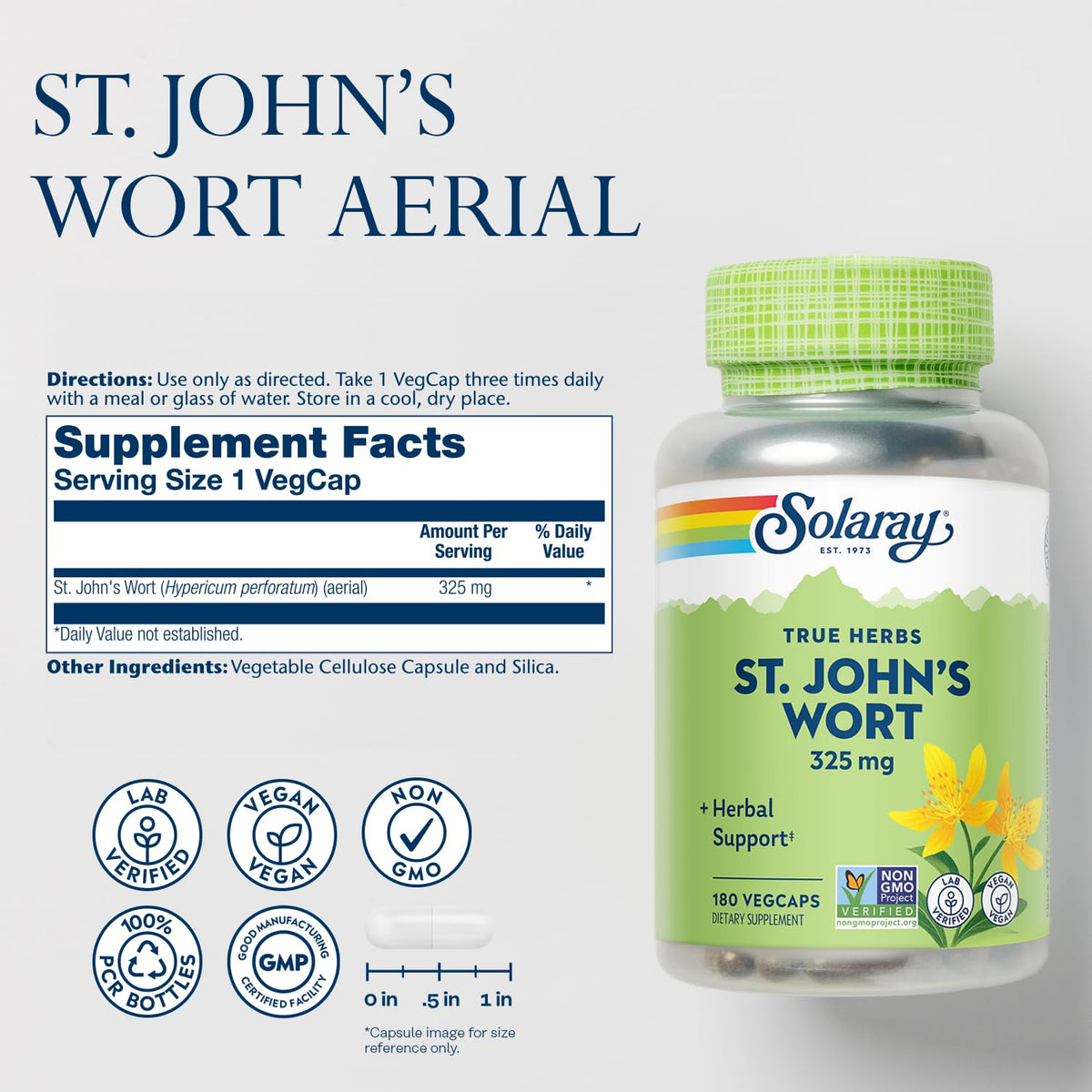 SOLARAY Unflavored Capsules St. John'S Wort Mood Support 325Mg