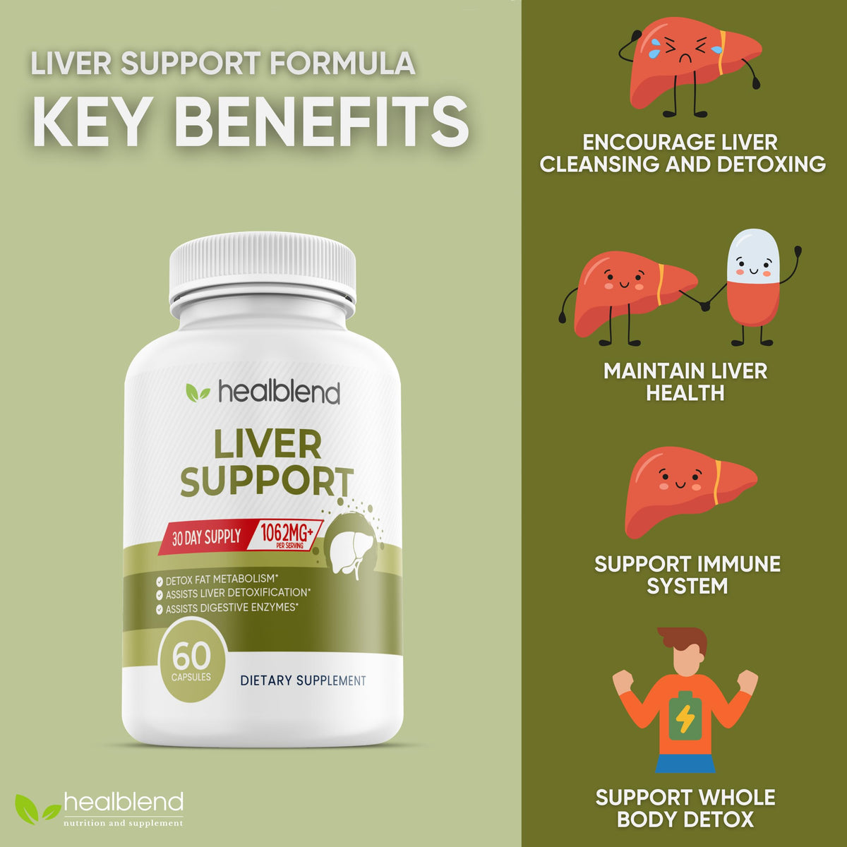 Healblend Liver Support Milk Thistle and Zinc - 60 Vegetarian Capsules - image 5
