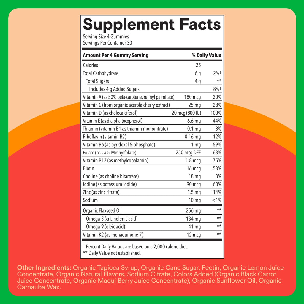 SmartyPants Organic Kids Multi & Omegas 3 Gummies - 120 Count - image 3
