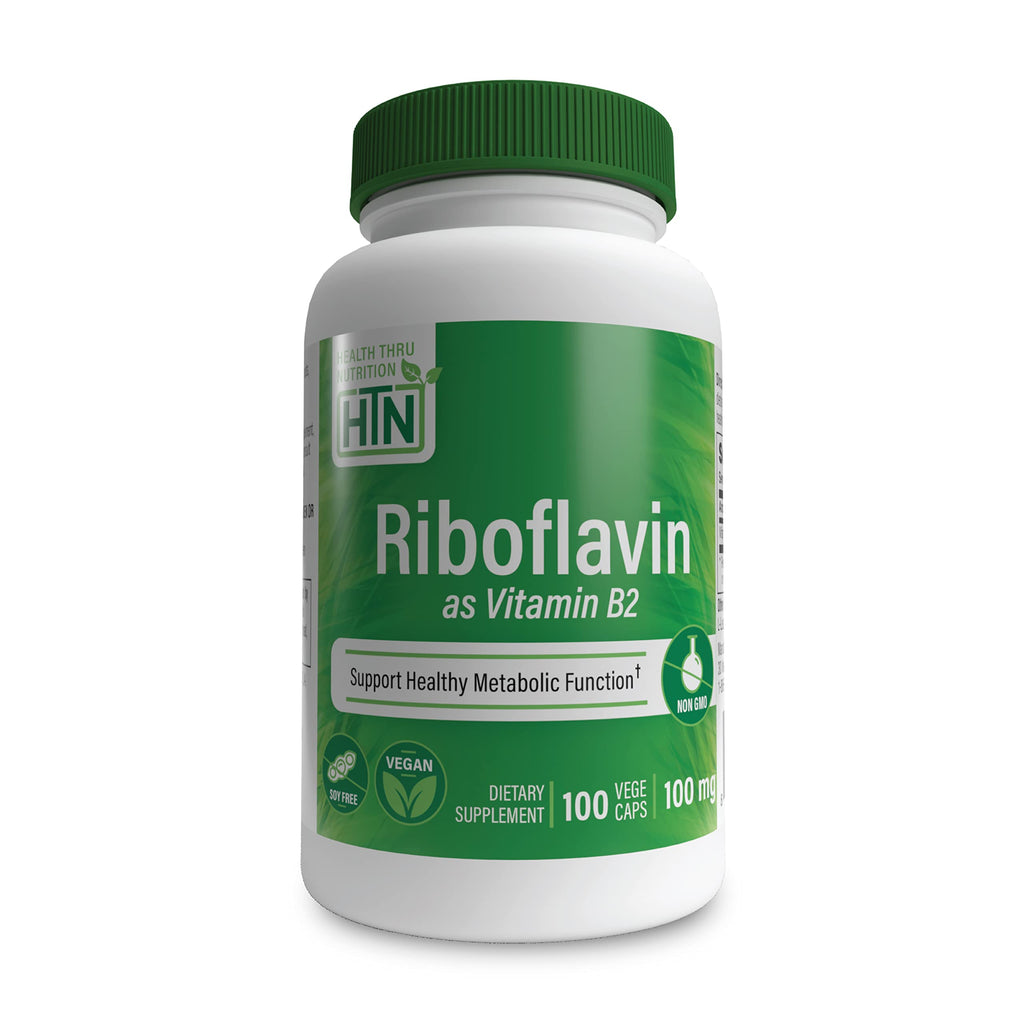 Health Thru Nutrition Riboflavin 100mg Vitamin B2 - 100 Vegetarian Capsules