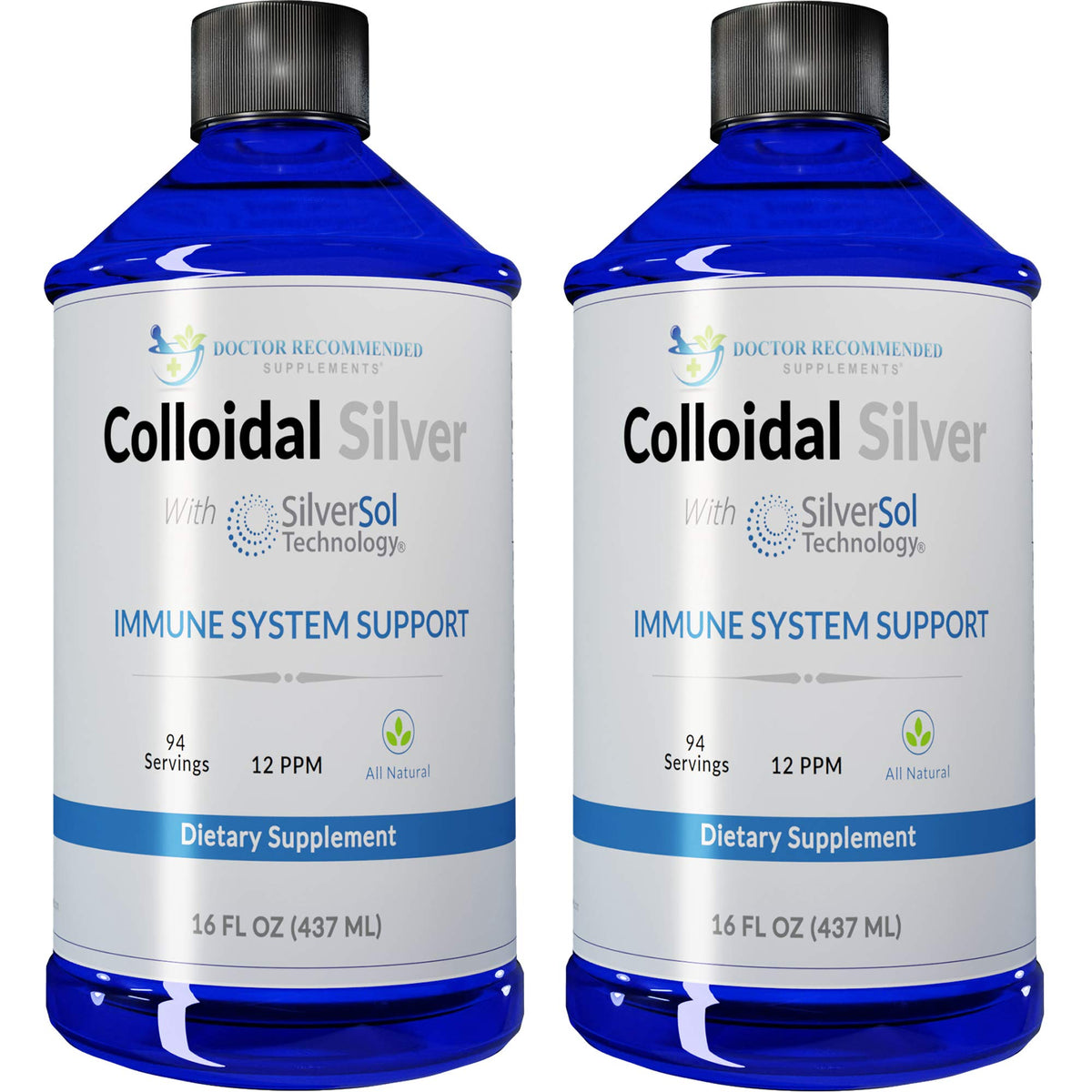 DOCTOR RECOMMENDED SUPPLEMENTS Colloidal Silver Liquid - 12 PPM