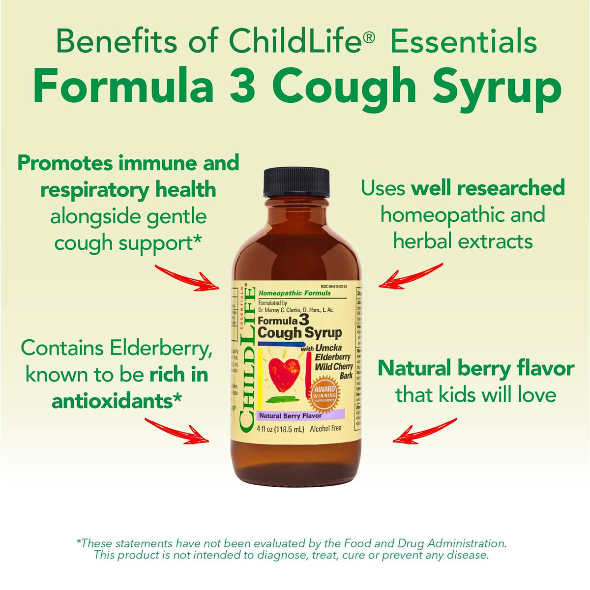 ChildLife Essentials Formula 3 Kids Cough Syrup, Berry - 4 Fl Oz - image 5