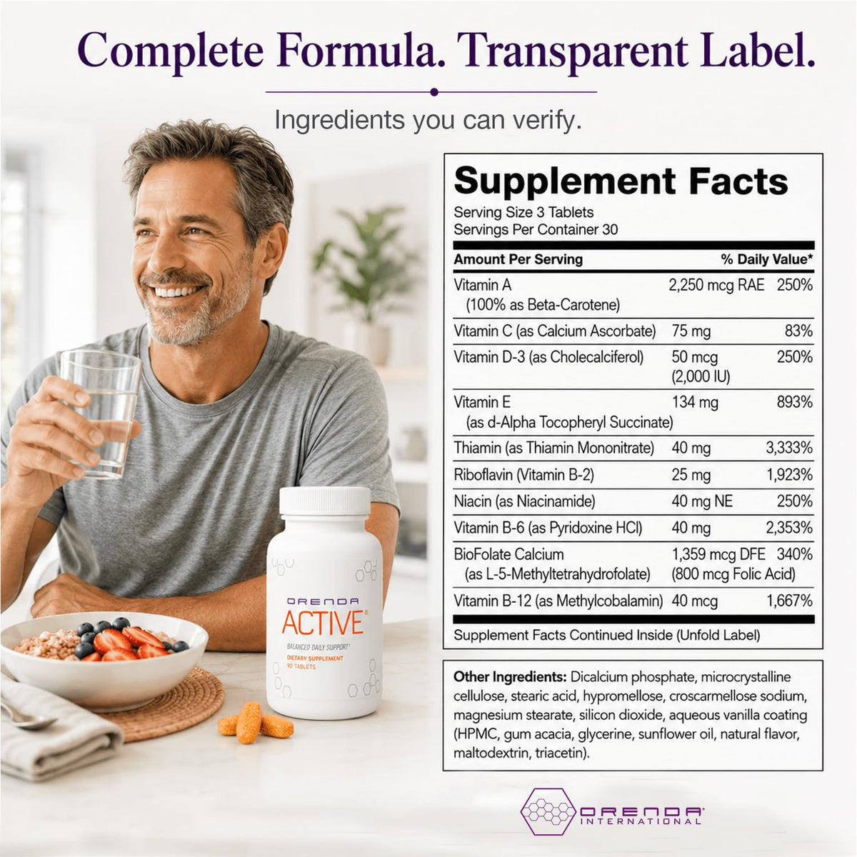Orenda Active All 8 Forms Vitamin E & CoQ10 - 90 Tablets - image 2