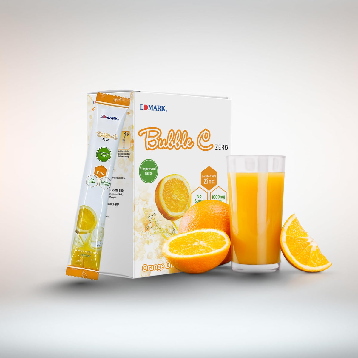 EDMARK Bubble C Instant Orange Drink Vitamin C & Calcium - 50 Sachets - image 4