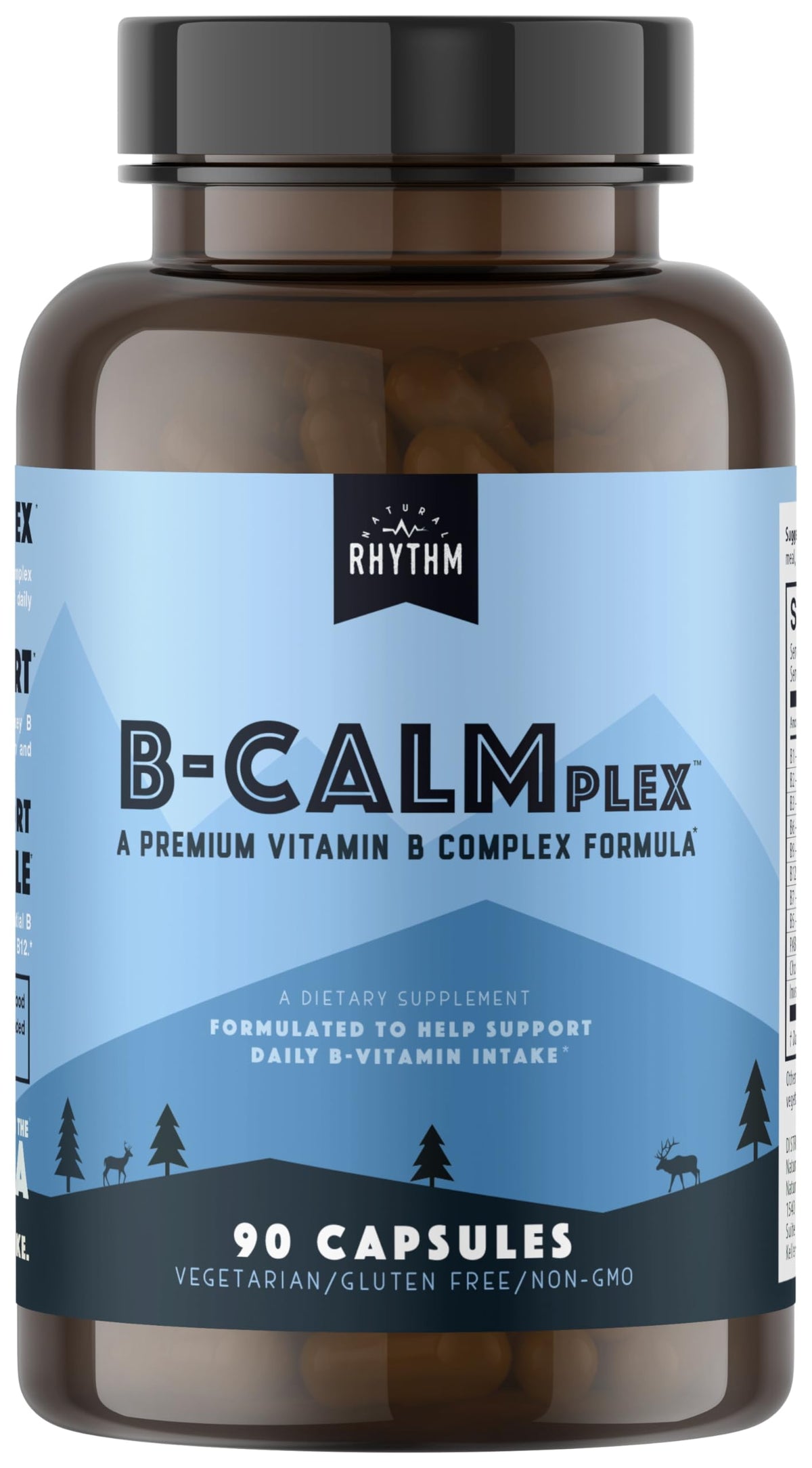 Natural Rhythm B-CALMplex B-Complex with Methylfolate & B12 - 90 Capsules