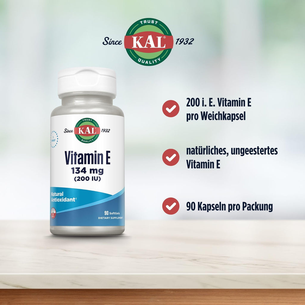 KAL E-200 D-Alpha Tocopherol 200 IU - 90 Softgels - image 3
