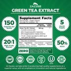 Zazzee Extra Strength Green Tea 20:1 Extract - 150 Vegan Capsules - image 2