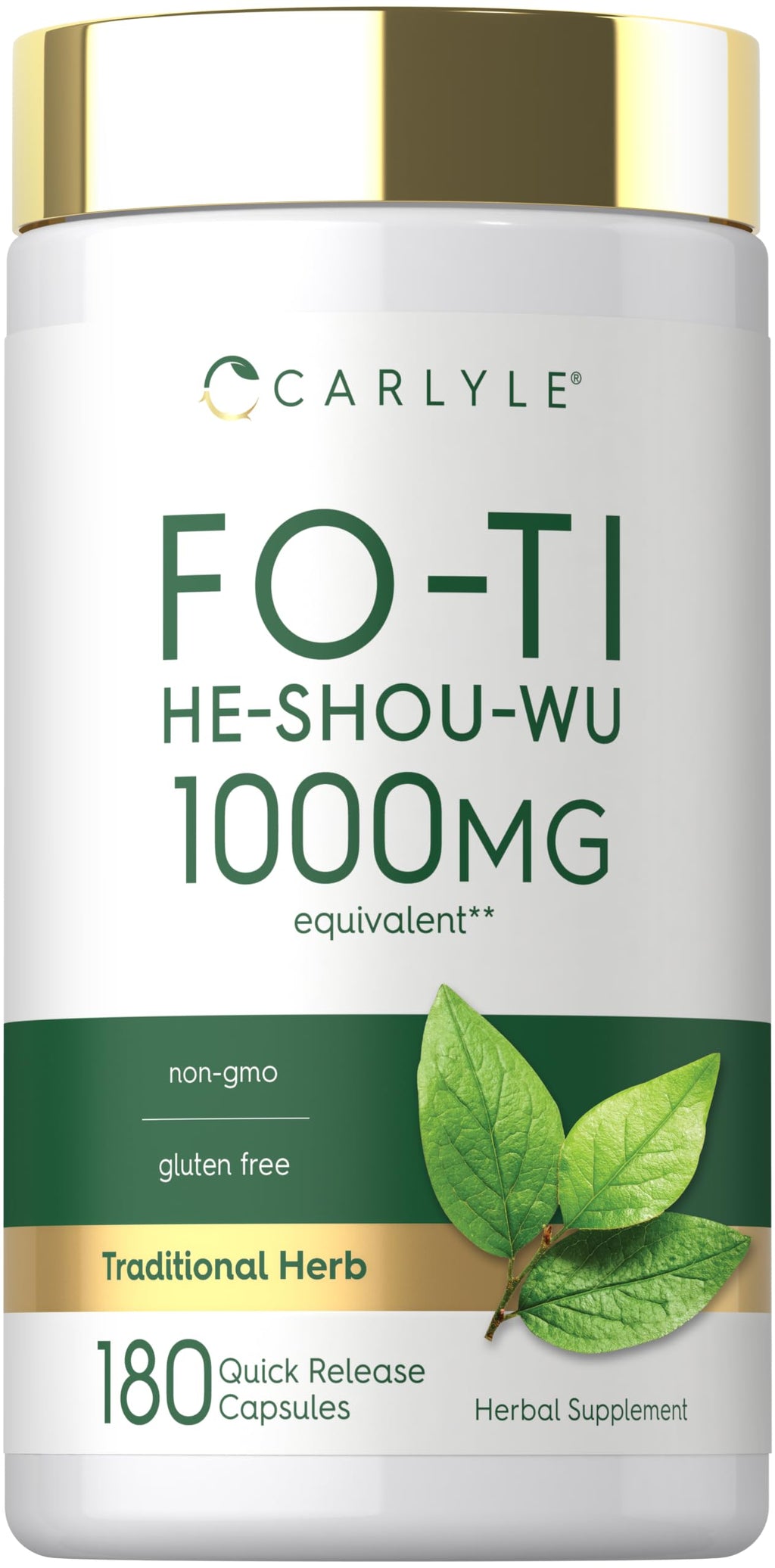 Carlyle Fo-Ti Supplement He-Shou-Wu Root Extract - 180 Capsules
