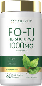Carlyle Fo-Ti Supplement He-Shou-Wu Root Extract - 180 Capsules