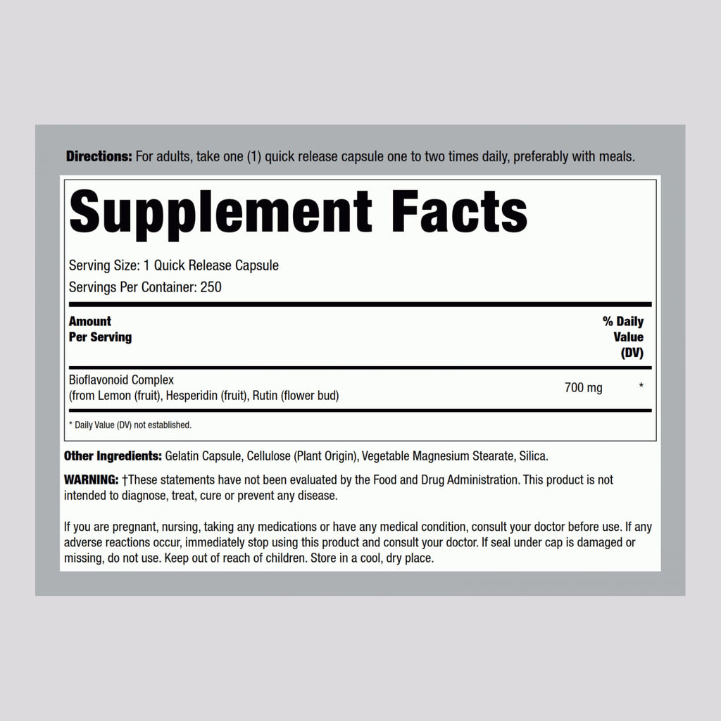 Lindberg Lemon Bioflavonoid Complex 700mg - 250 Capsules - image 2