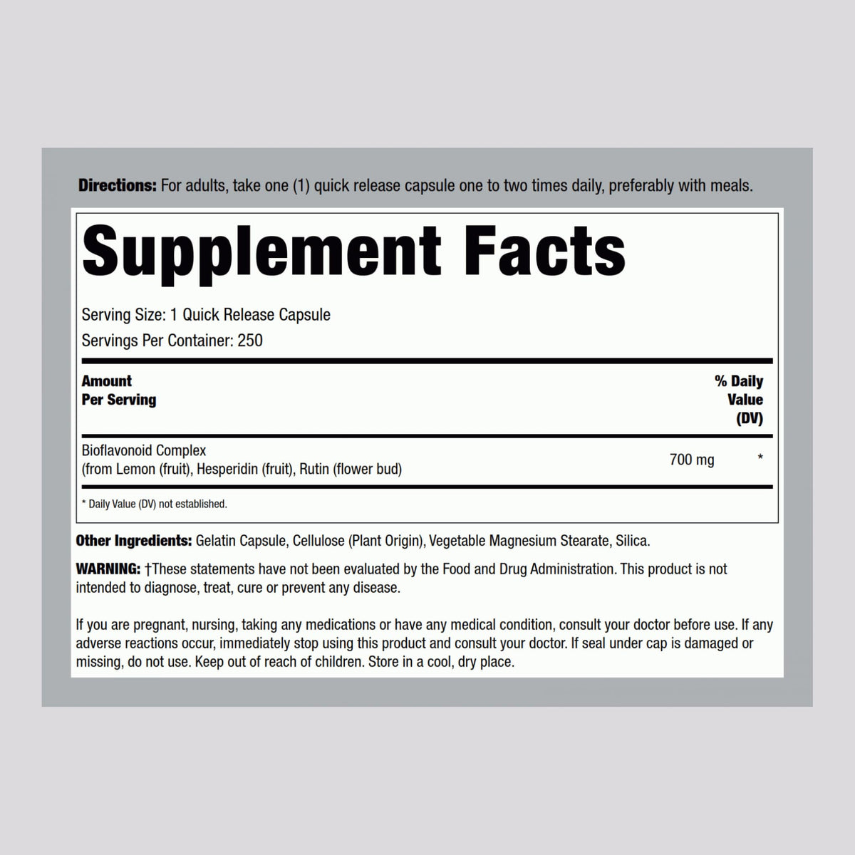 Lindberg Lemon Bioflavonoid Complex 700mg - 250 Capsules - image 2