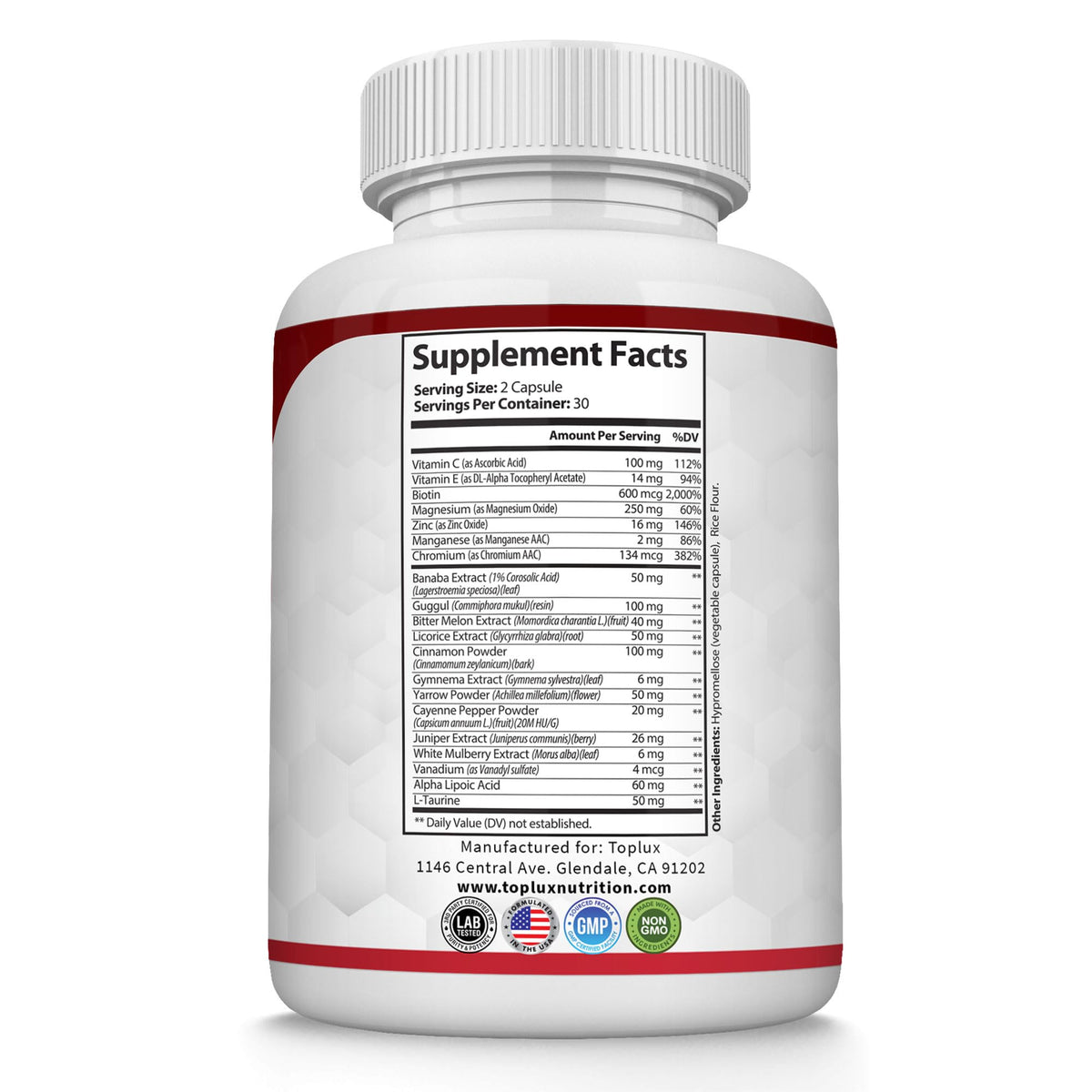 Toplux Blood Sugar Complex Supplement - 60 Capsules - image 8
